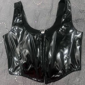 faux leather corset top